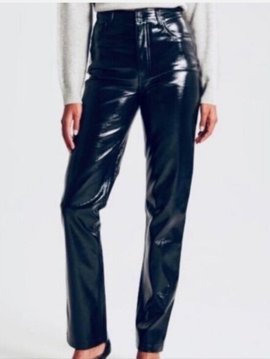 Abercrombie & Fitch Pants - NWT Abercrombie & Fitch Curve Love Patent Leather 90s Straight Ultra High Rise